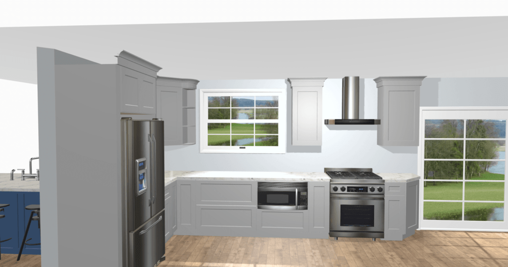 3D Rendering of a kitchen remodeling project in Lower Makefield