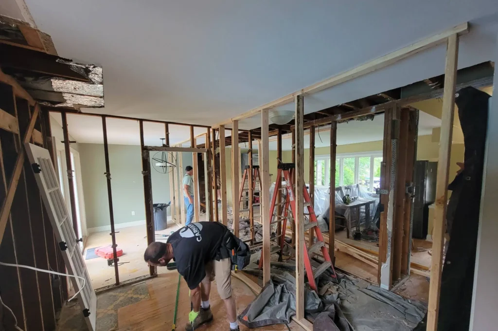 The tear down process during our kitchen remodel in Lower Makefield