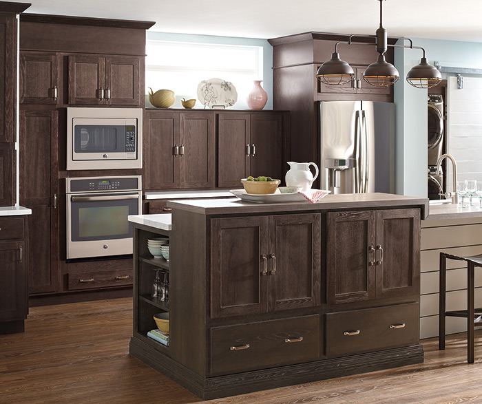 Schrock Dark Finish Modern Kitchen Cabinets
