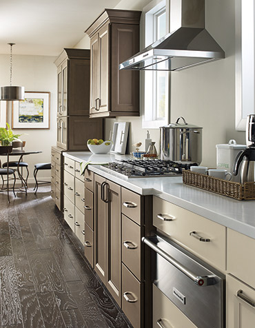 Schrock Trademark Maple Cabinets in Transitional Kitchen